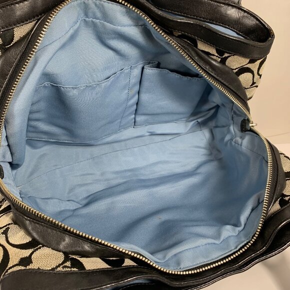 COACH F14934 Cricket Signature Satchel Shoulder Bag Black/Off-White + Hang Tag - Picture 12 of 15